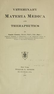 Cover of: Veterinary materia medica and therapeutics ... | Kenelm Winslow