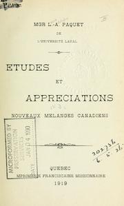 Cover of: Études et appreciations. by Louis-Adolphe Paquet