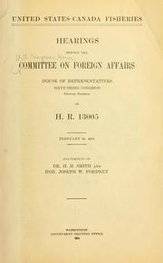 Cover of: United States-Canada fisheries. by United States. Congress. House. Committee on Foreign Affairs