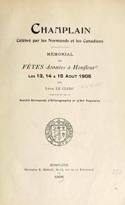 Cover of: Champlain célébré par les Normands et les Canadiens by Léon Le Clerc