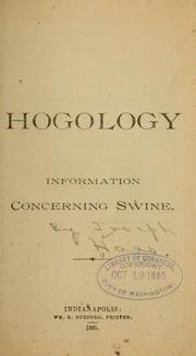 Cover of: Hogology; information concerning swine. by Joseph Haas