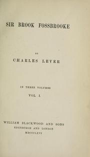 Cover of: Sir Brook Fossbrooke by Charles James Lever