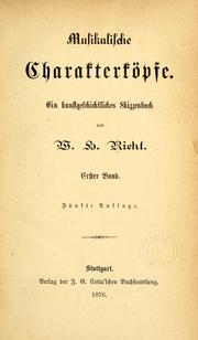 Cover of: Musikalische Charakterköpfe: ein kunstgeschichtliches Skizzenbuch