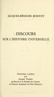 Cover of: Discours sur l'histoire universelle
