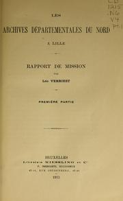 Cover of: Les archives départementales du Nord à Lille: rapport de mission