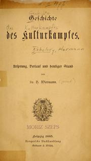Cover of: Geschichte des Kulturkampfes by Robolsky, Hermann