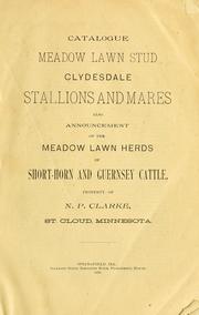 Cover of: Catalogue of Meadow Lawn Stud of Clydesdale stallions and mares by Meadow Lawn Stud (Farm)
