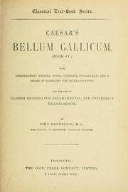 Cover of: Caesar's Bellum Gallicum, (Book IV.) by John Henderson