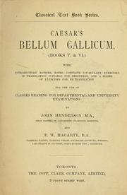 Cover of: Caesar's Bellum Gallicum, (Boos V. & VI.) by John Henderson