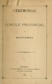 Cérémonial du concile provincial de Montréal