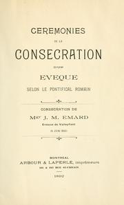 Cover of: Cérémonies de la consécration d'un évêque by Catholic Church