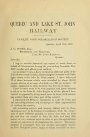 Cover of: Annual report for the year 1898 submitted at the annual general meeting of shareholders by Quebec and Lake St. John Railway. Colonization Department.