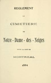 Règlement du cimetière de Notre-Dame-des-Neiges by Cimetière Notre-Dame des Neiges (Montréal, Québec)