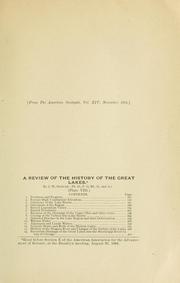 Cover of: A review of the history of the Great Lakes