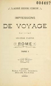 Cover of: Impressions de voyage: Rome