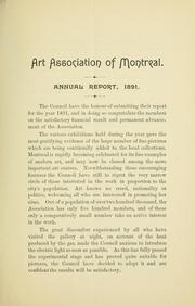Cover of: Report of the council to the Association for the year ending December 1892 | Art Association of Montreal.