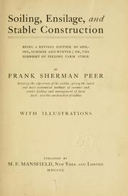 Cover of: Soiling, ensilage, and stable construction by Frank Sherman Peer