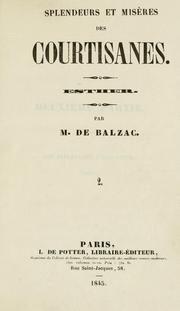 Cover of: Splendeurs et misères des courtisanes by Honoré de Balzac