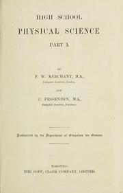 Cover of: High School Physical Science. | F. W. Merchant