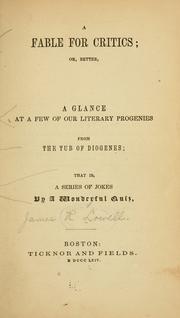 Cover of: A fable for critics by James Russell Lowell