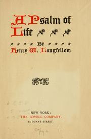 Cover of: A psalm of life | Henry Wadsworth Longfellow
