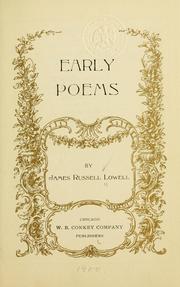 Cover of: Early poems