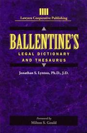 Cover of: Ballentine's legal dictionary and thesaurus