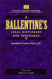 Cover of: Ballentine's Legal Dictionary/Thesaurus (Lawyers Cooperative Publishing)