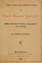 Cover of: lyrics and minor poems of Percy Bysshe Shelley.