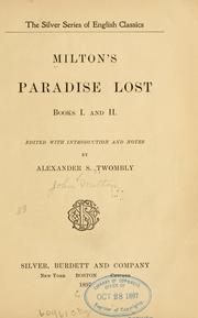 Cover of: Milton's Paradise lost. by John Milton