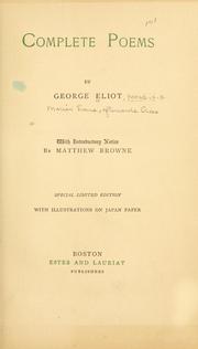 Cover of: Complete poems by George Eliot