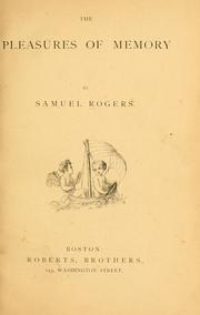 Cover of: The pleasures of memory