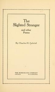 The slighted stranger, and other poems