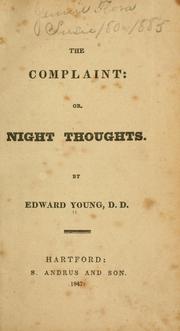 Cover of: The complaint by Edward Young