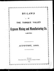 By-laws of the Tobique Valley Gypsum Mining and Manufacturing Co. (Limited)