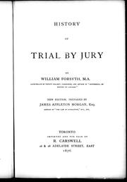 Cover of: History of trial by jury by Forsyth, William