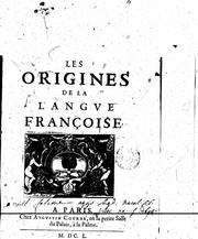 Cover of: Les Origines de la langue françoise