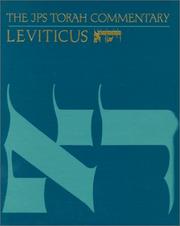 Leviticus = by Baruch A. Levine