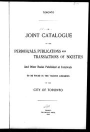 A Joint catalogue of the periodicals, publications and transactions of societies and other books published at intervals