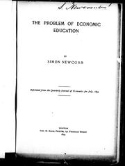 Cover of: The problem of economic education