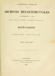 Cover of: Inventaire sommaire des Archives départementales antérieures à 1790.: Haute-Garonne.  Archives civiles.  Série B.  [Parlement de Toulouse]