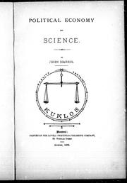 Cover of: Political economy and science