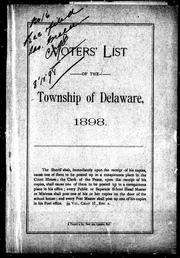 Cover of: Voters' list of the township of Delaware: 1898