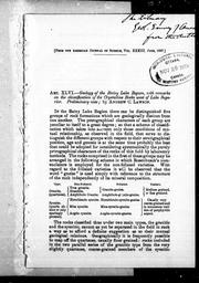 Cover of: Geology of the Rainy Lake region: with remarks on the classification of the crystalline rocks west of Lake Superior : preliminary note