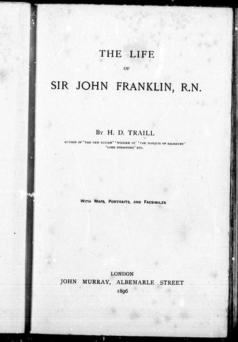 The life of Sir John Franklin, R.N. by Traill, H. D.