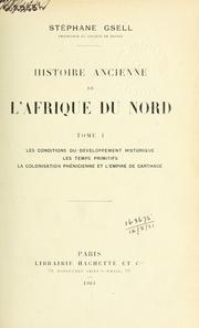 Cover of: Histoire ancienne de l'Afrique du nord.
