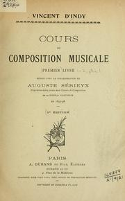 Cover of: Cours de composition musicale.