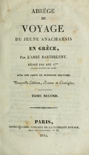 Cover of: Abrégé du Voyage du jeune Anacharsis en Grèce by Jean-Jacques Barthélemy