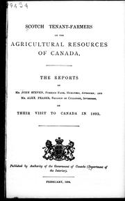 Scotch tenant-farmers on the agricultural resources of Canada