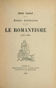 Cover of: Le romantisme (1757-1902)